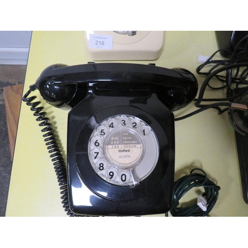 216 - FIVE ASSORTED VINTAGE TELEPHONES