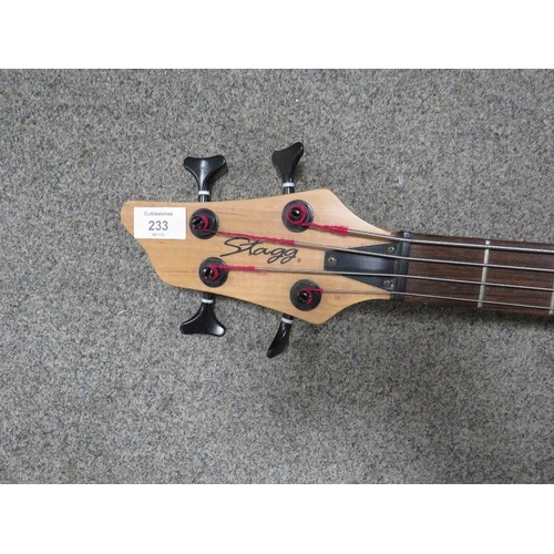 233 - A STAGG LEFT HANDED BASS GUITAR