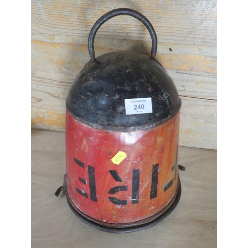 240 - A VINTAGE SWING HANDLE FIRE BUCKET POSSIBLY FROM A SHIP