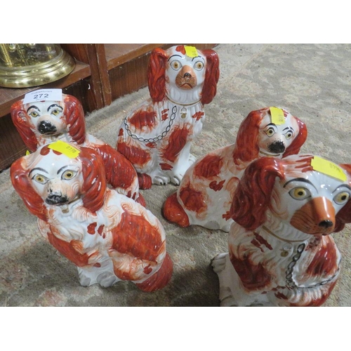 272 - A LITTER OF STAFFORDSHIRE SPANIELS (5)