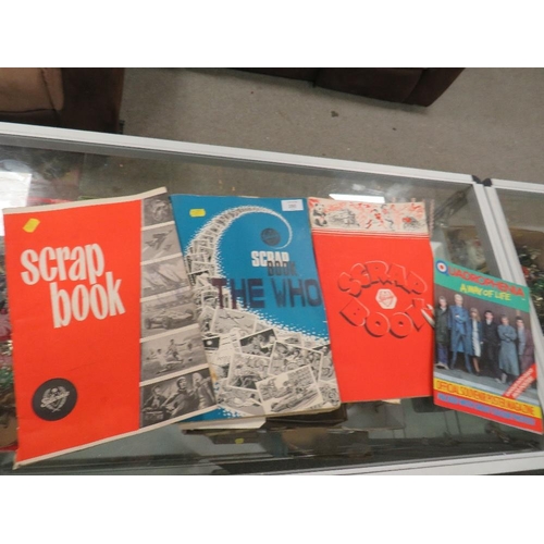 280 - A COLLECTION OF VINTAGE POP EPHEMERA COMPRISING THREE SCRAP BOOKS AND A QUADROPHENIA POSTER MAGAZINE