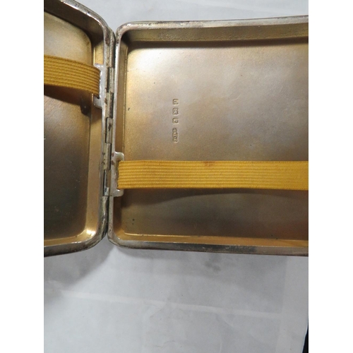 293 - A HALLMARKED SILVER CIGARETTE CASE WITH TWO SMALL PILL BOXES (3)