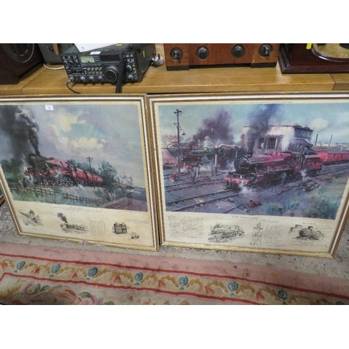 34 - A LARGE FRAMED LOWRY PRINT TOGETHER WITH TWO LARGE TERENCE CUNEO A/F