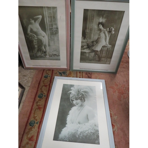 35 - SET OF SIX FRAMED REPRODUCTION POSTCARD BEAUTIES