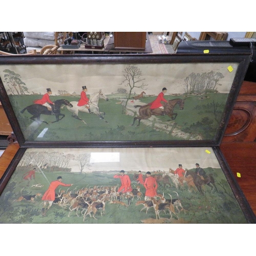 38 - A SET OF FOUR FRAMED AND GLAZED HUNTING PRINTS BY CHAS E. BALDOCK (4)