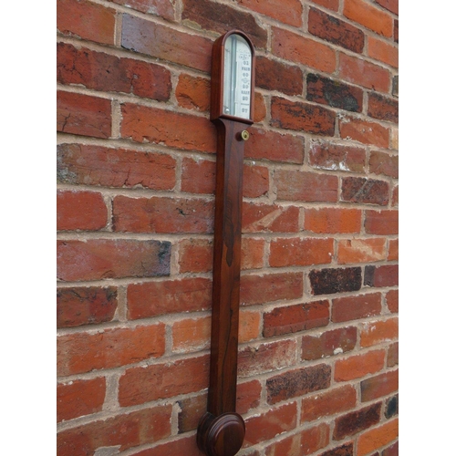 804 - A 19TH CENTURY ROSEWOOD STICK BAROMETER BY JOHN DAVIS - DERBY, of slim classical proportions, H 92 c... 