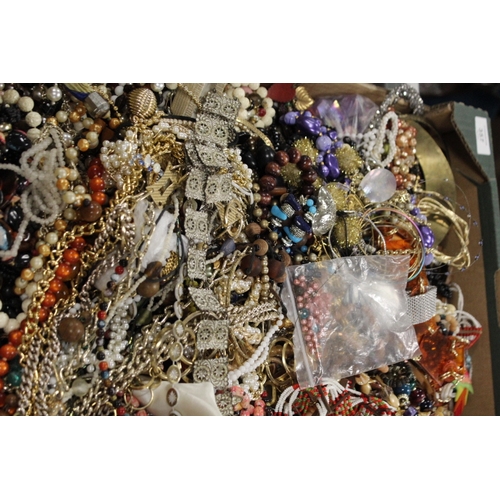 357 - TWO TRAYS OF ASSORTED VINTAGE COSTUME JEWELLERY