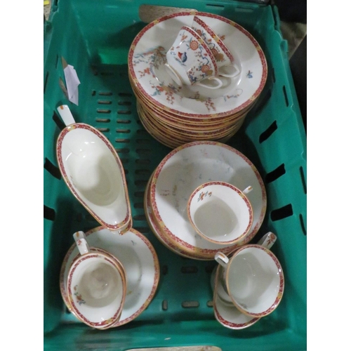 117 - THREE TRAYS OF ROYAL WORCESTER REPRODUCTION OLD BOW CHINA  A/F