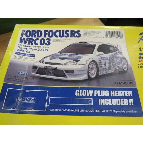 134 - A TAMIYA RADIO CONTROLLED GLOW FUEL FORD FOCUS RS REMOTE CAR (UNTESTED)