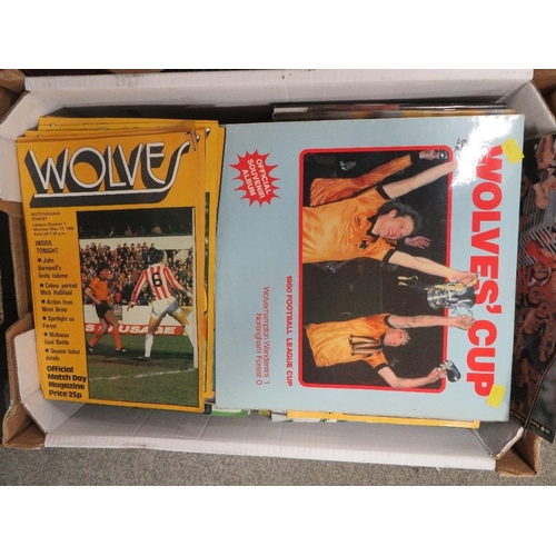 148 - A GOOD QUANTITY OF WOLVERHAMPTON WANDERERS FOOTBALL PROGRAMMES AND MEMORABILIA , LP RECORDS , WOLVES... 