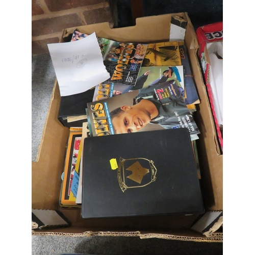 148 - A GOOD QUANTITY OF WOLVERHAMPTON WANDERERS FOOTBALL PROGRAMMES AND MEMORABILIA , LP RECORDS , WOLVES... 