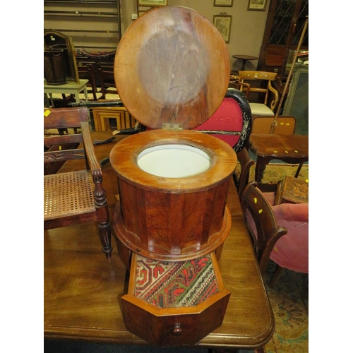 836 - AN ANTIQUE MAHOGANY COMMODE AND A CHILDS CHAIR