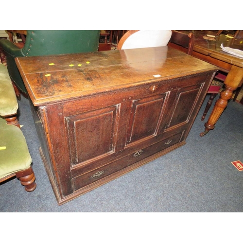 838 - A 19TH CENTURY MULE CHEST A/F - (NO FEET)