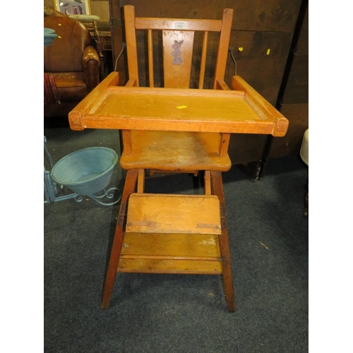 841 - A VINTAGE HIGH CHAIR