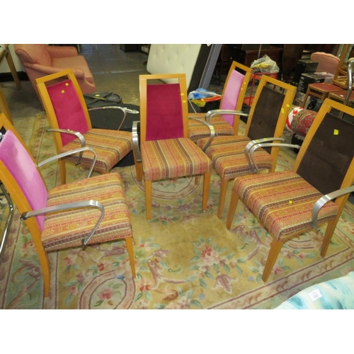 843 - A SET OF SIX MODERN DINING CHAIRS