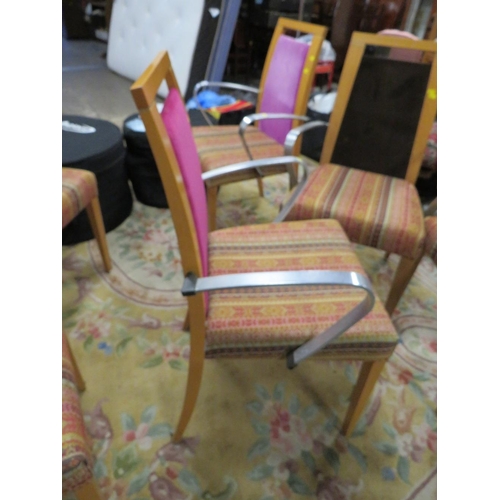 843 - A SET OF SIX MODERN DINING CHAIRS