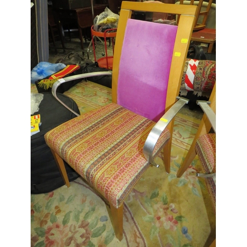 843 - A SET OF SIX MODERN DINING CHAIRS