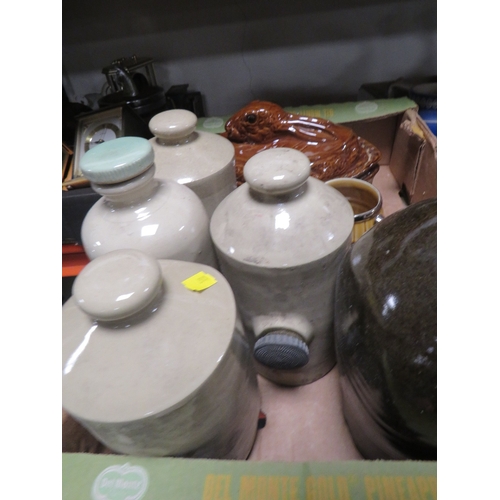 200 - TWO TRAYS OF ASSORTED CERAMICS ETC TO INCLUDE BESWICK CHARACTER JUGS