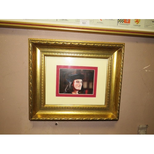 19 - A GILT FRAMED AND GLAZED PRINT OF KING RICHARD III, IMAGES OF LONDON ETC (5 )