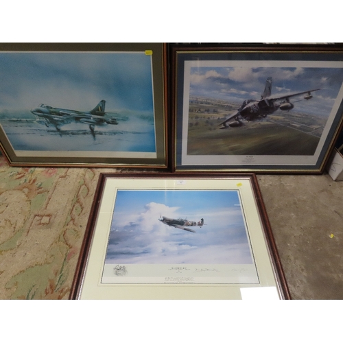 33 - A FRAMED AND GLAZED SIGNED LIMITED EDITION PRINT BY RONALD WONG NUMBER 347/750 OF AND RAF TORNADO TO... 