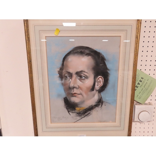 41 - A FRAMED AND GLAZED PASTEL PORTRAIT OF A GENTLEMAN SIGNED AND DATED LOWER LEFT 