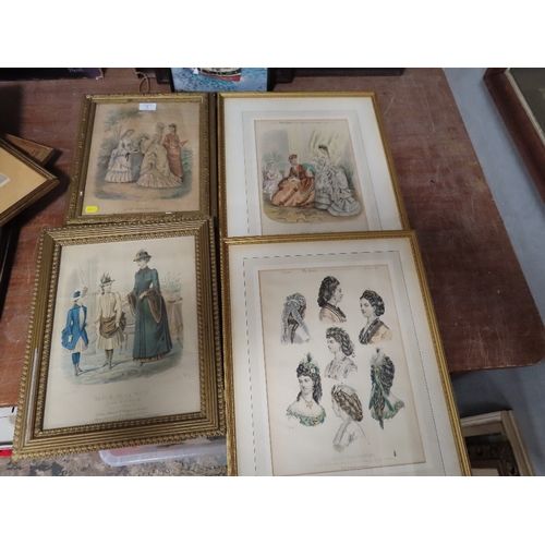 7 - A SELECTION OF ASSORTED ANTIQUE PLATES/ COLOUR ENGRAVINGS TO INCLUDE FRENCH EXAMPLES