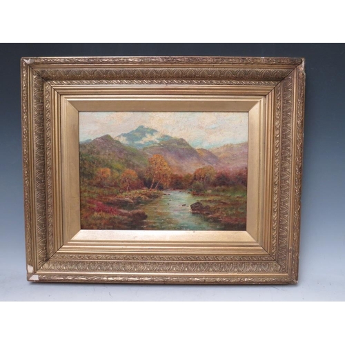 106 - A. DE BREANSKE (XIX-XX). A mountainous wooded river scene 'Autumn in Glen Finglas', signed and inscr... 