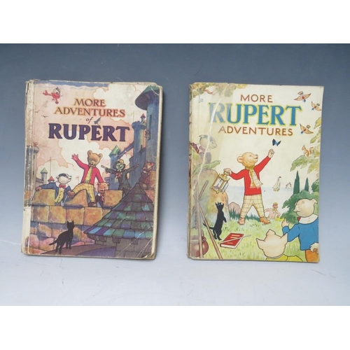 123 - MORE ADVENTURES OF RUPERT' ANNUAL 1942, soft back No. 7, together with 'More Rupert Adventures' Annu... 