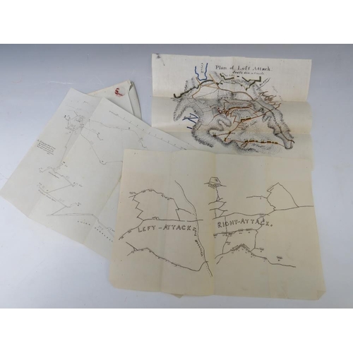 125 - CRIMEA WAR INTEREST - THREE ORIGINAL HAND DRAWN PLANS OF THE ATTACK ON SEBASTOPOL, to include a hand... 