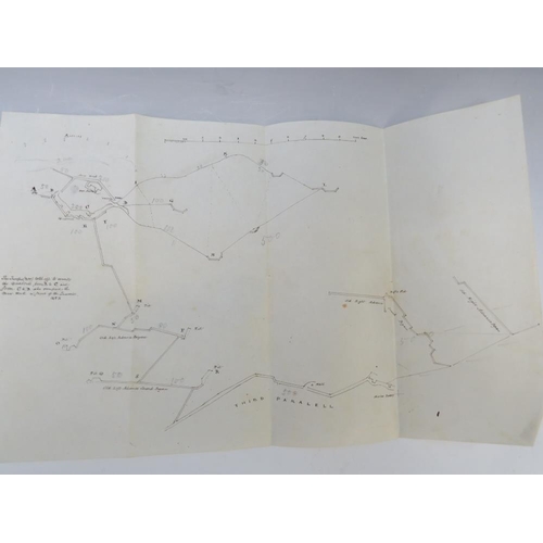 125 - CRIMEA WAR INTEREST - THREE ORIGINAL HAND DRAWN PLANS OF THE ATTACK ON SEBASTOPOL, to include a hand... 