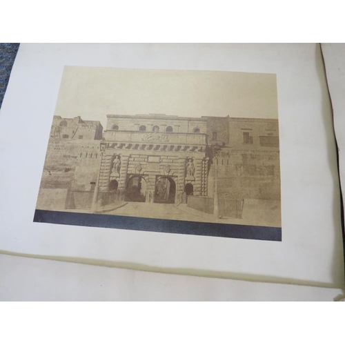 127 - FOUR EARLY PHOTOGRAPHIC IMAGES OF MALTA c.1860, laid onto card backing, with pencil titles - Porta R... 