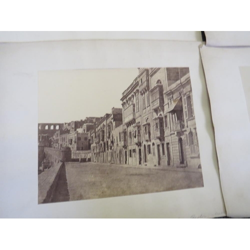 127 - FOUR EARLY PHOTOGRAPHIC IMAGES OF MALTA c.1860, laid onto card backing, with pencil titles - Porta R... 