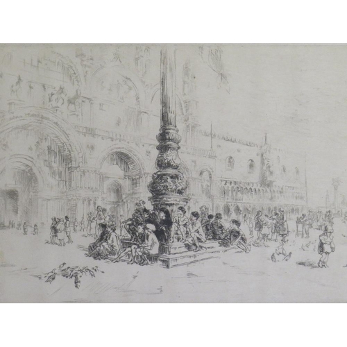 2 - SIDNEY J. TUSHINGHAM (1184-1968). 'Children in The Piazza', see label verso, signed in pencil lower ... 