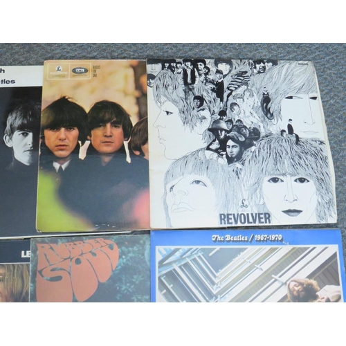 209 - FOURTEEN BEATLES RECORDS TO INCLUDE HARD DAYS NIGHT MONO PMC 1230, Please Please Me Stereo, PCS 3042... 