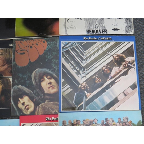 209 - FOURTEEN BEATLES RECORDS TO INCLUDE HARD DAYS NIGHT MONO PMC 1230, Please Please Me Stereo, PCS 3042... 