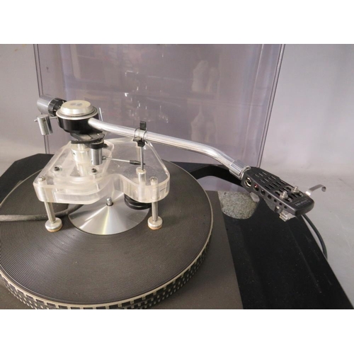 210 - A GARRARD MODEL 401 TRANSCRIPTION TURNTABLE SET ON PRECUT MOTORBOARD & GRANITE BASE, the stylus arm ... 