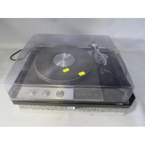 210 - A GARRARD MODEL 401 TRANSCRIPTION TURNTABLE SET ON PRECUT MOTORBOARD & GRANITE BASE, the stylus arm ... 