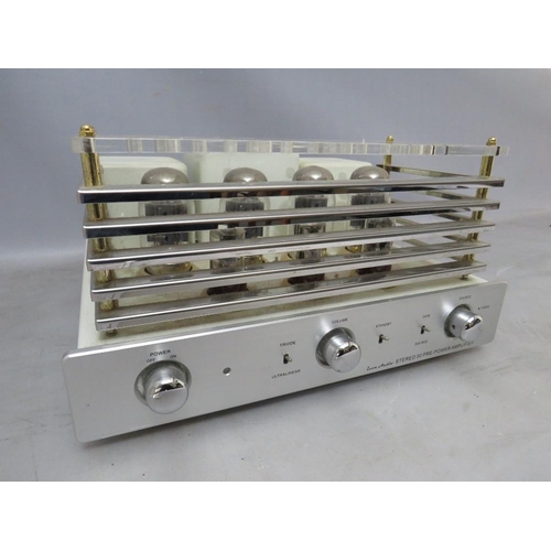 211 - AN ICON AUDIO STEREO 50 VALVE AMPLIFIER, housed under thick plexiglass cover complete with instructi... 