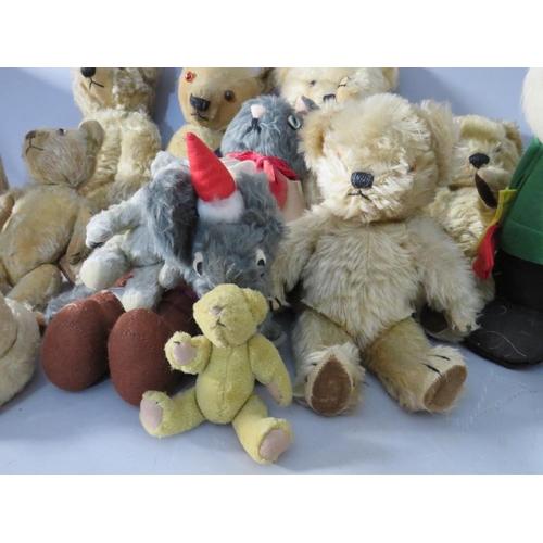 221 - A COLLECTION OF ELEVEN VINTAGE / ANTIQUE BEARS, to include examples by Chad Valley, plus a Japanese ... 