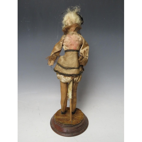 223 - A COLLECTION OF FOUR ANTIQUE COLLECTORS DOLLS, to include a wax faced example, tallest H 34 cm (4)