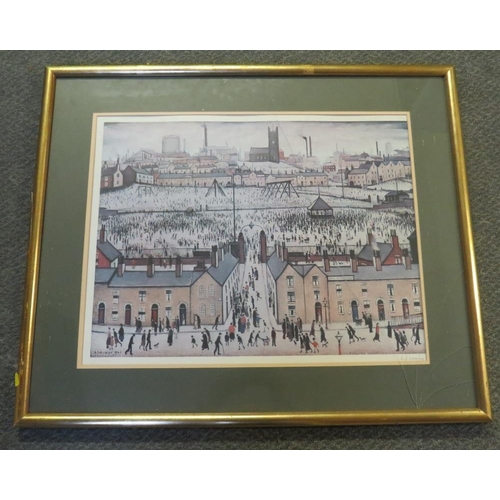 24 - LAURENCE STEPHEN LOWRY RA (1887-1976). 'Britain At Play', signed L S Lowry lower right in pencil, co... 
