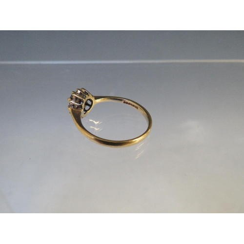 244 - A HALLMARKED 9CT GOLD CITRINE AND DIAMOND DRESS RING, approximately 2.15 g, ring size O