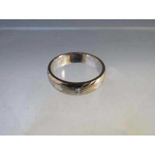 245 - A 9CT WHITE GOLD WEDDING BAND, approximately 5.53 g, ring size R ½