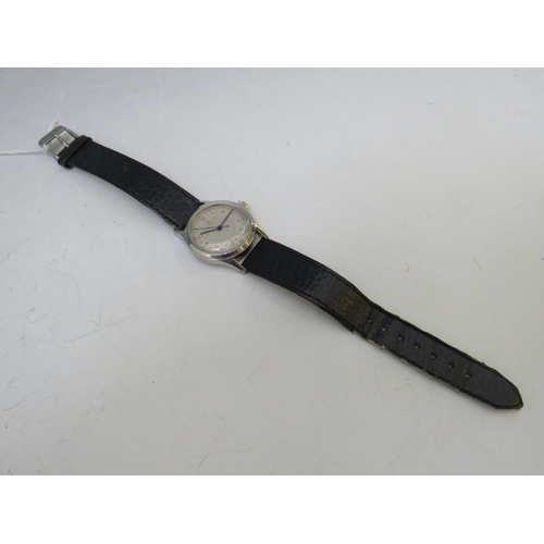 353 - A VINTAGE ROLEX TUDOR OYSTER WRISTWATCH, with leather strap, dial Dia. 2.5 cm