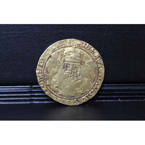 364 - EDWARD VI (1547-1553). AV half sovereign MM Marlet, posthumous issue in the name of Henry VIII, S.23... 