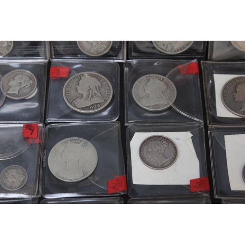 376 - VICTORIA - A COLLECTION OF SILVER COINS, three pence - crown, to include crown 1887, double florin 1... 