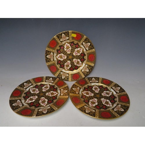 743 - THREE ABBEYDALE CHRYSANTHEMUM PLATES, Dia. 27.5 cm