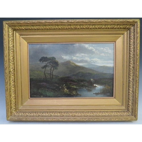 75 - W.E. DAVIS. Stormy wooded mountainous landscape with stream, signed and dated 1913 lower left, oil o... 