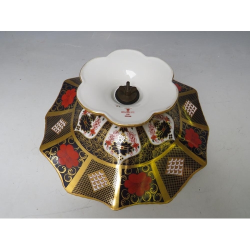 755 - A ROYAL CROWN DERBY IMARI PATTERN COMPORT, pattern no. 1128, H 10.5 cm, Dia. 30.5 cm