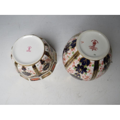 761 - A ROYAL CROWN DERBY IMARI PATTERN MILK JUG AND SUGAR BOWL, JUG h 14 CM, SUGAR BOWL h 7 CM